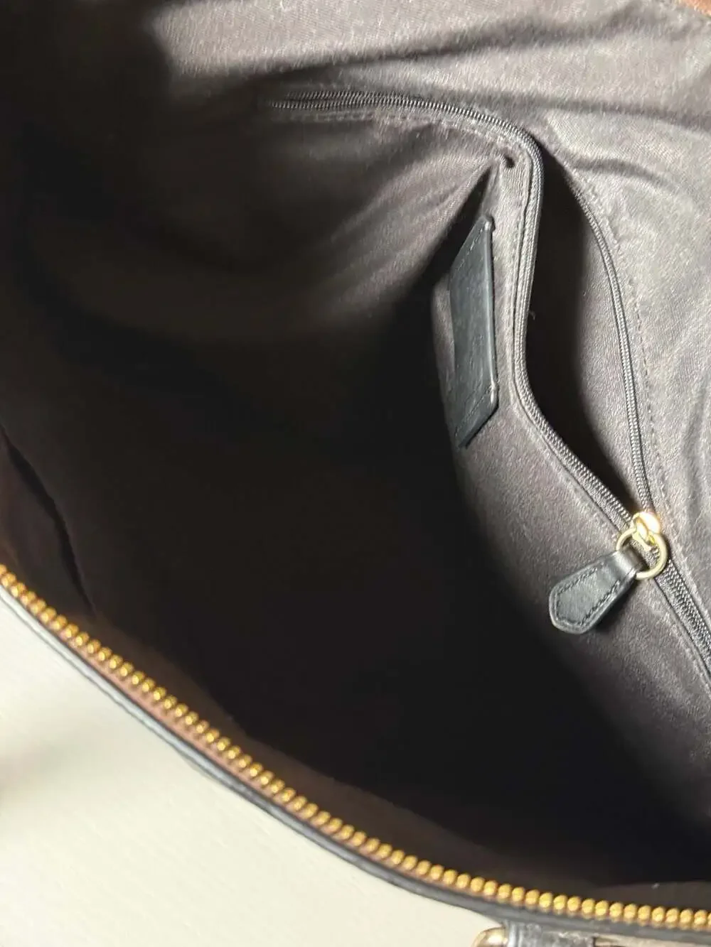 Coach Signature Gallery Tote Brown Black Canvas Leather Shoulder Bag